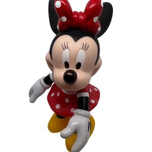 Disney Minnie Mouse Figurine 7" Vinyl PVC Doll Polka Dot Dress Cartoon Character